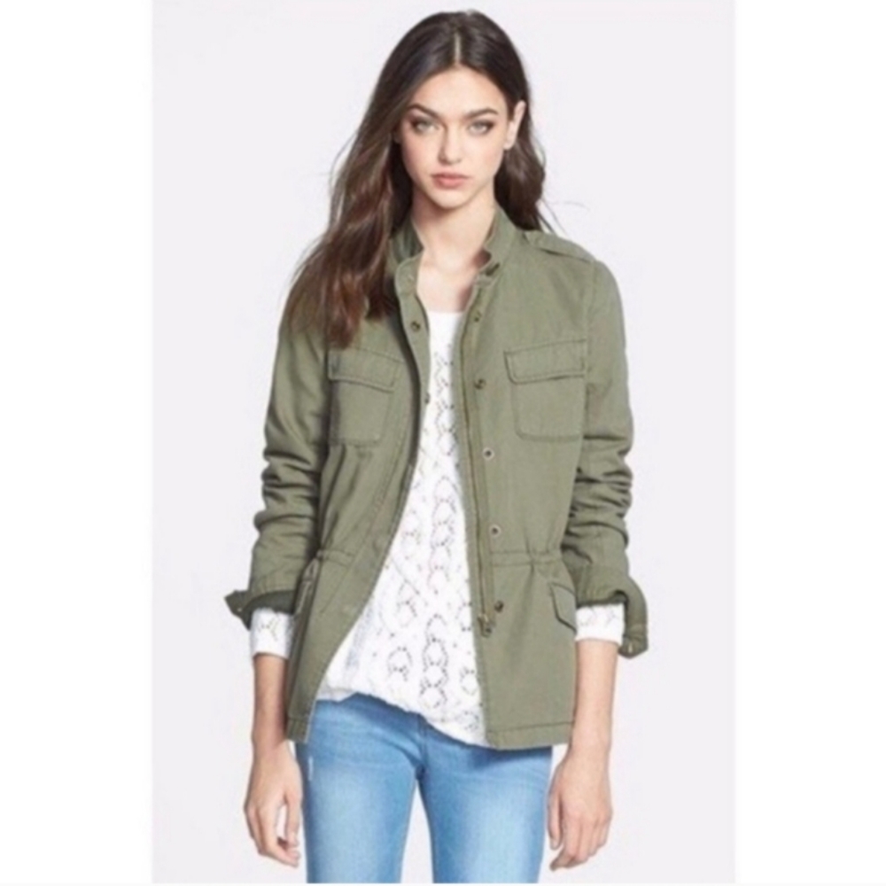 🌸 Hinge Nordstrom 'Expedition' Olive Green Army Utility Cargo Jacket Small